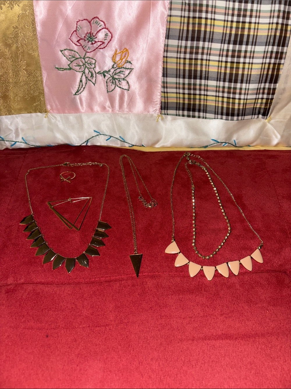 Spike/Triangle Costume Gold Tone Jewelry Lot!